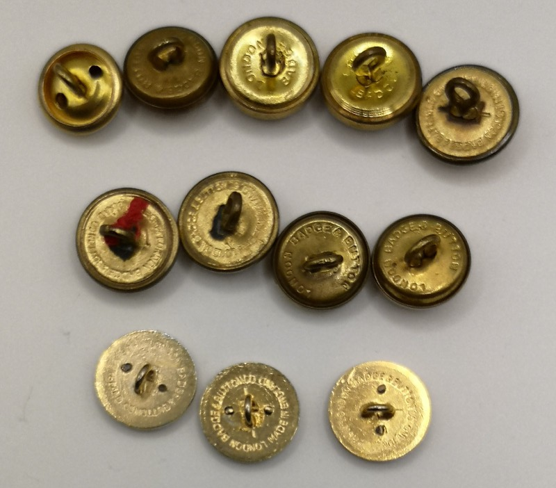 Royal Anglian Mounted Buttons Mixed Sizes and Types set of 12