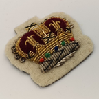 Lancers Regiments Small Size Queen's Crown Gold on White Genuine British Army