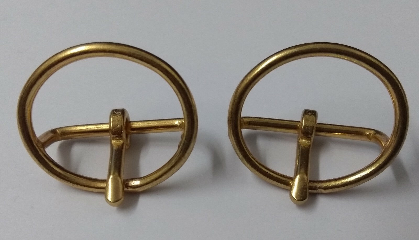 Genuine British 1" Raised Oval Loop Single Prong Strap Buckles X2 STD62