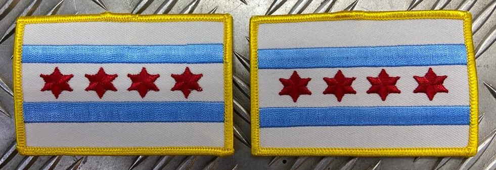 US USA Chicago City Flag Sew-on American patch 4 star 2 bar x 2 - NEW