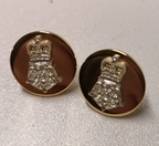 Intelligence Corps Buttons Mounted Silver Insignia on Gold small size 22L