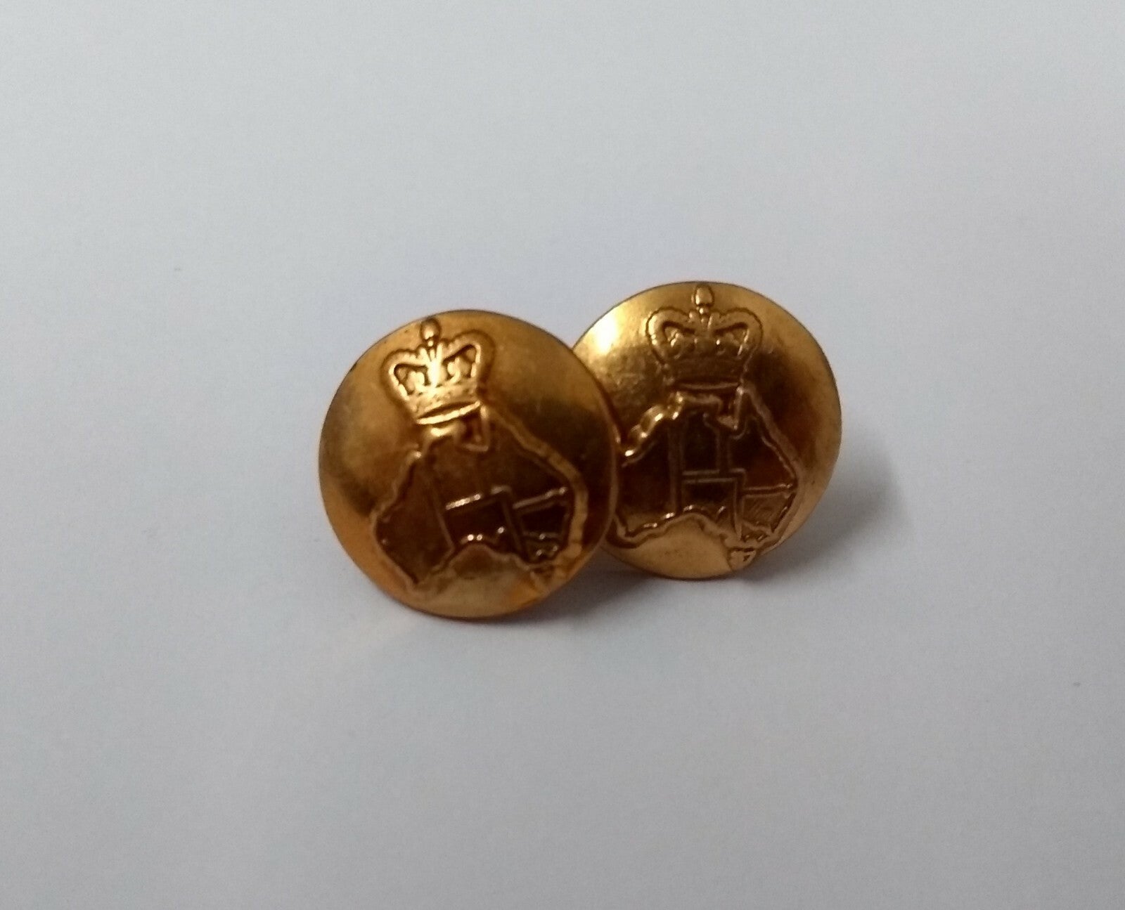 Australian Vintage Dress Hat Chinstrap Buttons Queens Crown Insignia X2