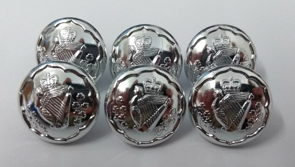 The Royal Irish Rangers Style RIR Dress Buttons Silver Coloured Size 30L - NEW