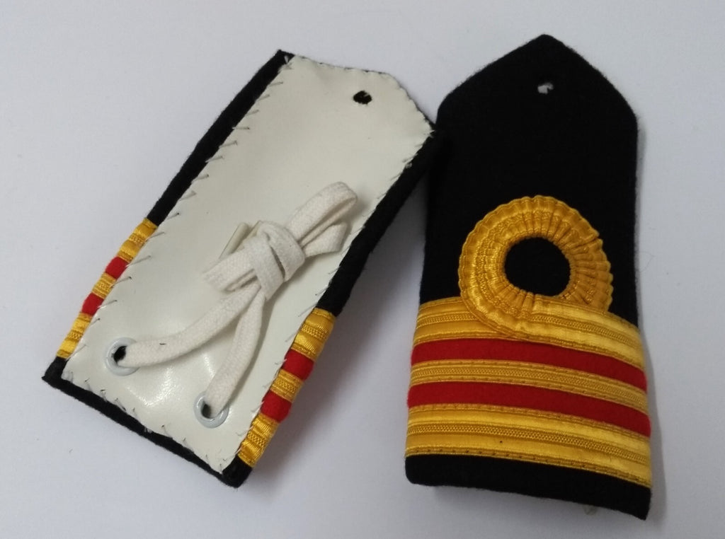 RN Shoulder Boards Genuine Royal Navy Lieutenant Commander White Leather Backed