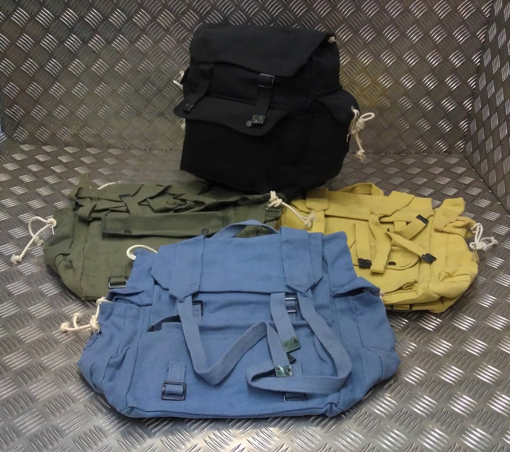 Military Style Vintage Canvas Web Rucksack Back Pack Festival Asst Colours