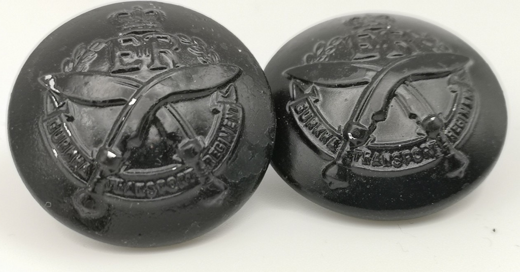 Gurkha Transport Regiment Black Metal Buttons 40L x2