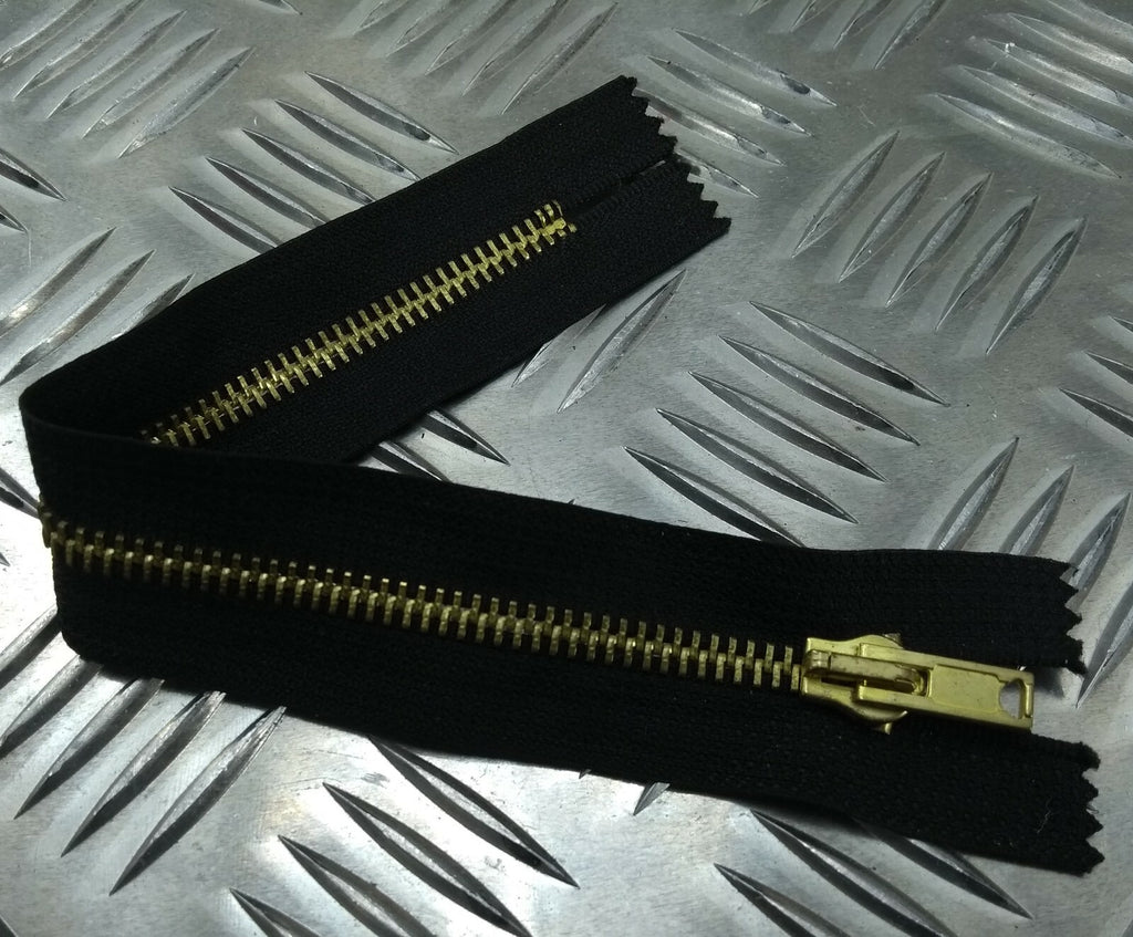Genuine British Black 20cm Closed End Metal Zip Zipper