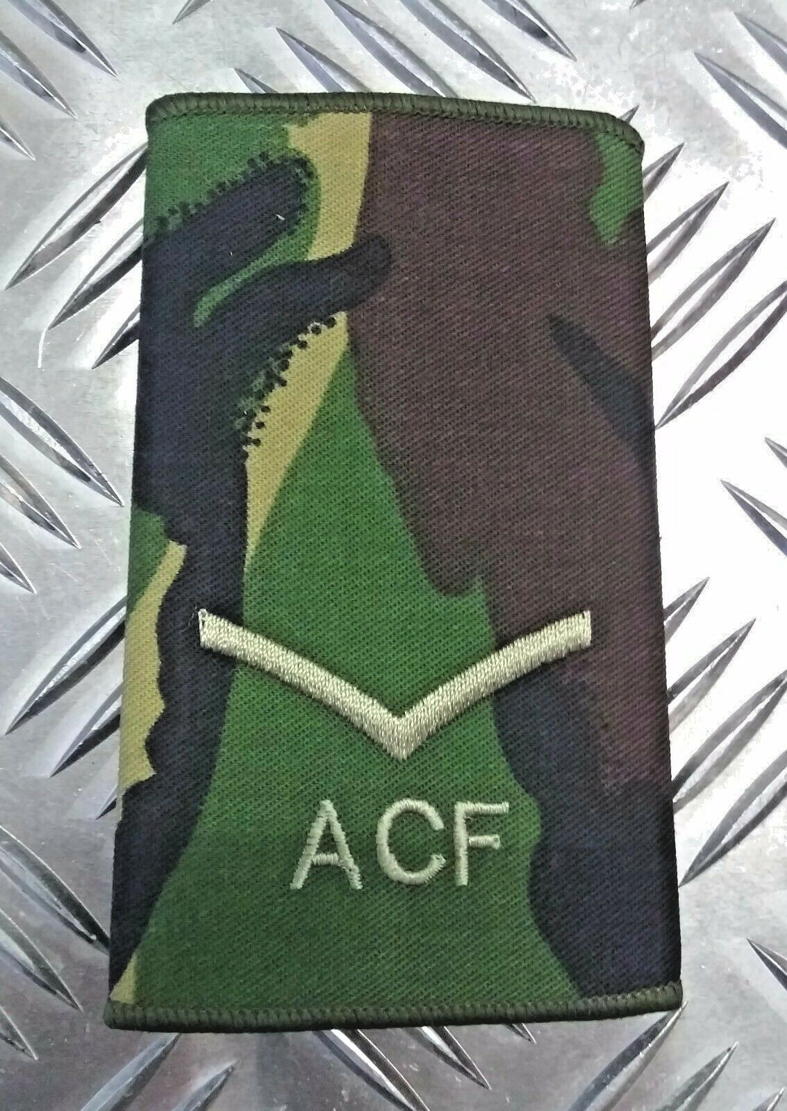 ACF Lance Corporal Rank Slide Genuine British Army Woodland Camo / Epaulette NEW