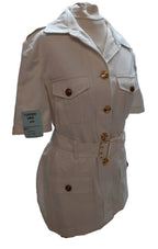 RN Jacket No1 BW White Bush Ofc & Class 1 British Navy RFA Buttons 88cm