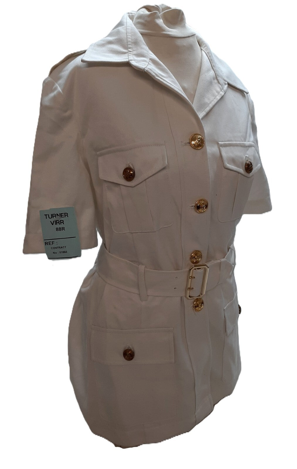 RN Jacket No1 BW White Bush Ofc & Class 1 British Navy RFA Buttons 88cm