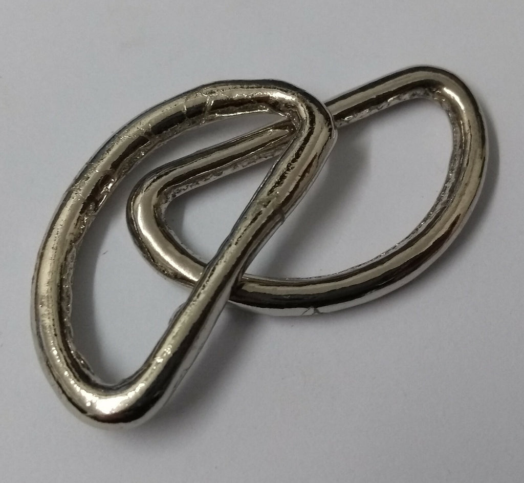 Genuine British Issue 1" Nickel Plated Long D Rings X 4 Pieces STD54