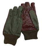 Aircrew Gloves RAF Royal Air Force & British Army 1980s Pattern Leather Palm Cotton Lined NOS