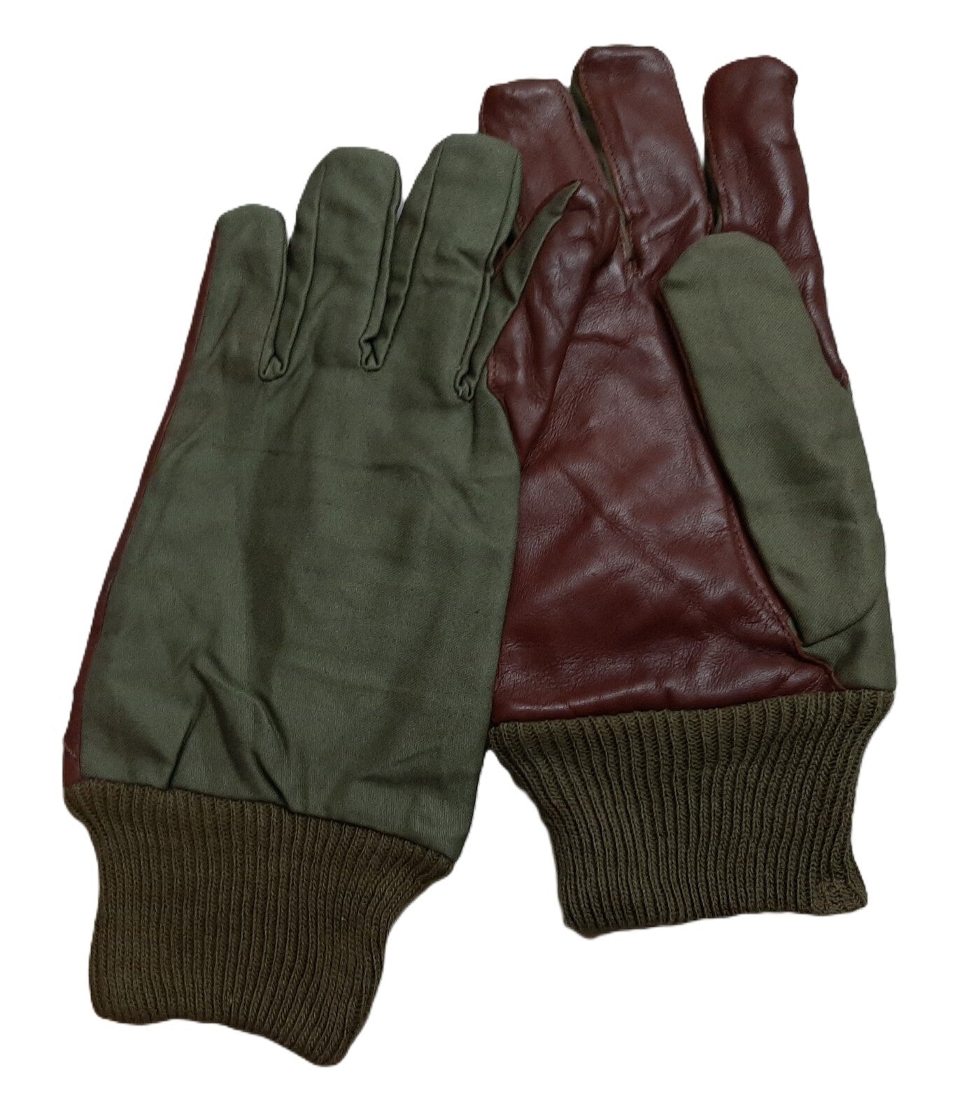 Aircrew Gloves RAF Royal Air Force & British Army 1980s Pattern Leather Palm Cotton Lined NOS