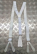 Suspenders Officers Mess Dress White Braces With Leather Button Tabs