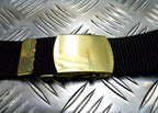 British Black RN Trousers Belt 1¼" Roll Buckle Royal Navy- Used