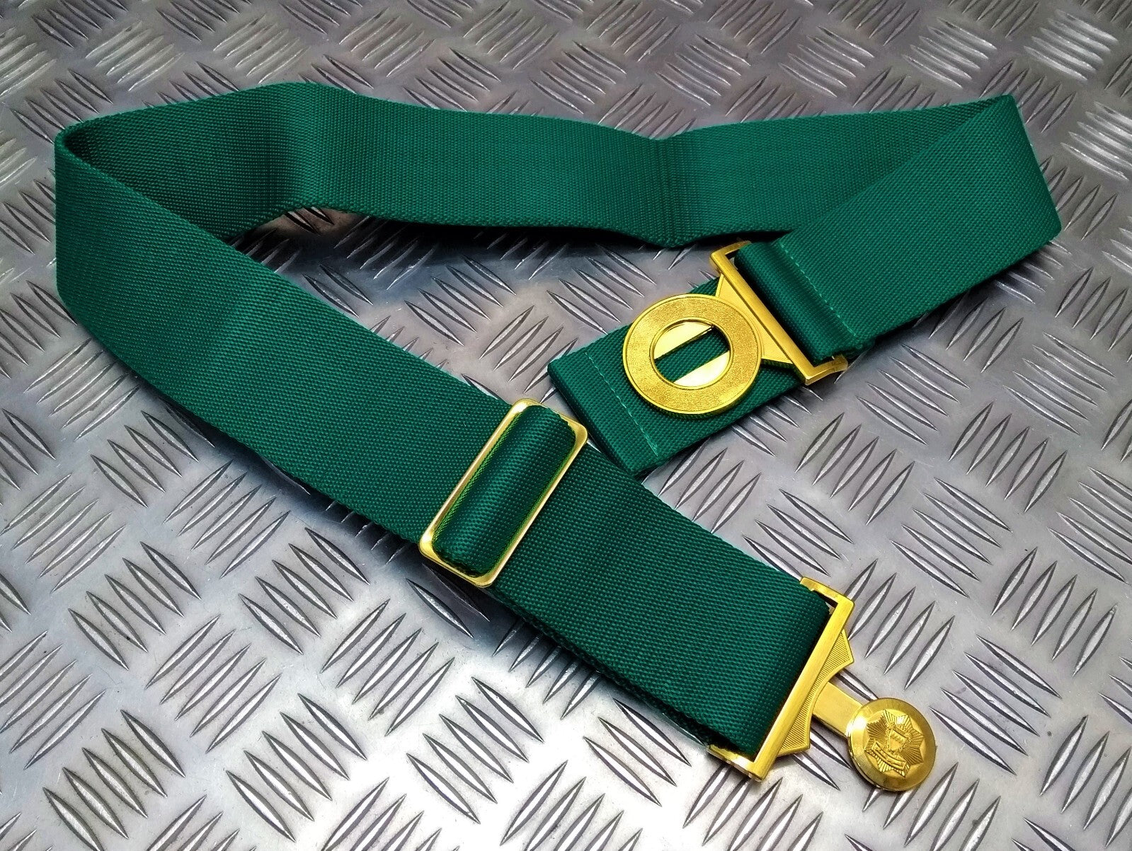 Bahrain Belt Green Nylon Web With Buckle For Ceremonial & Parade Duties