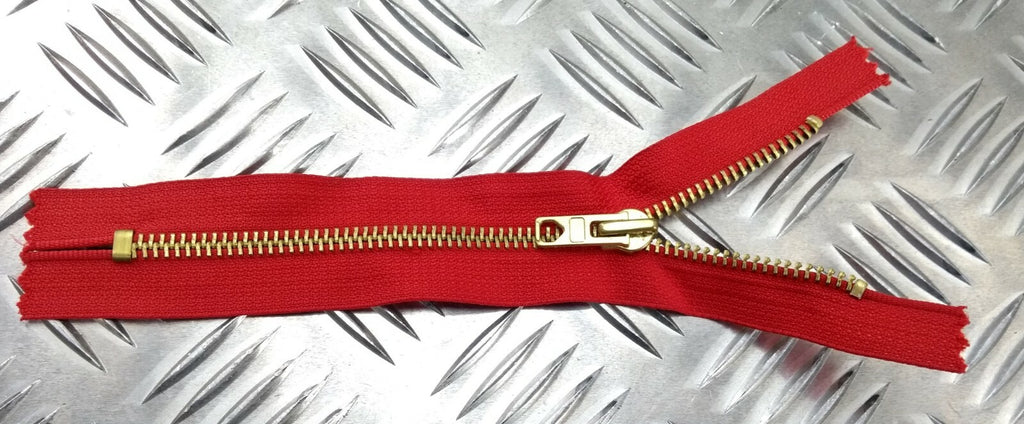 17.5cm Closed End Metal Red Zip Zipper