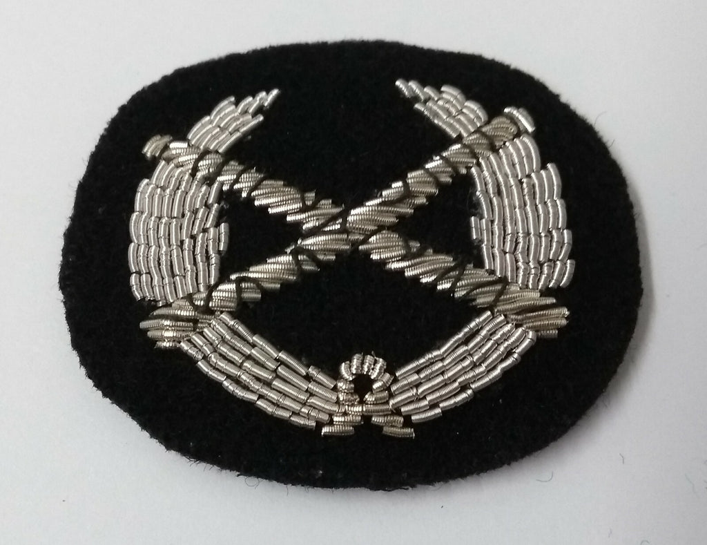 Genuine British Made Field Marshal Wreath Silver Braided Collar Patches ASPS265