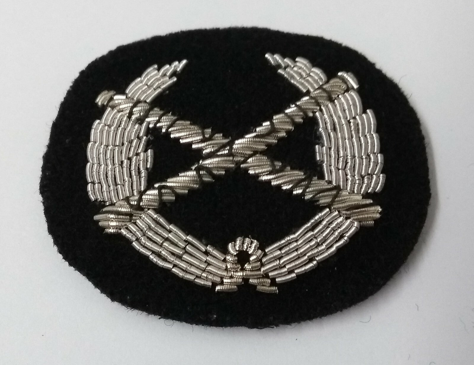 Genuine British Made Field Marshal Wreath Silver Braided Collar Patches ASPS265