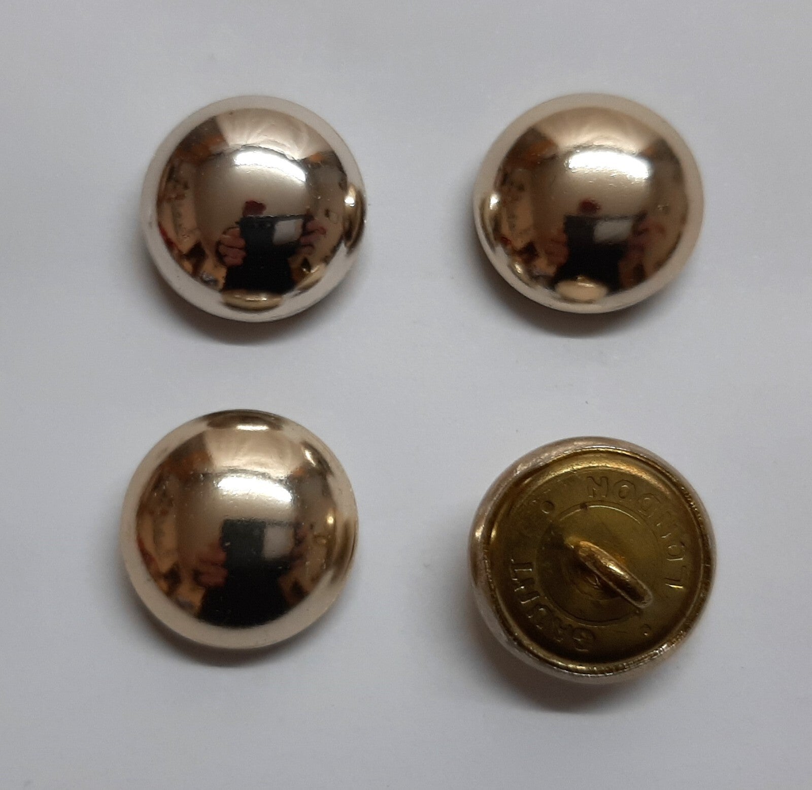 Light Dragoons Buttons Dress Plain Domed Light Gold Ring Back 29L x 2 Pairs