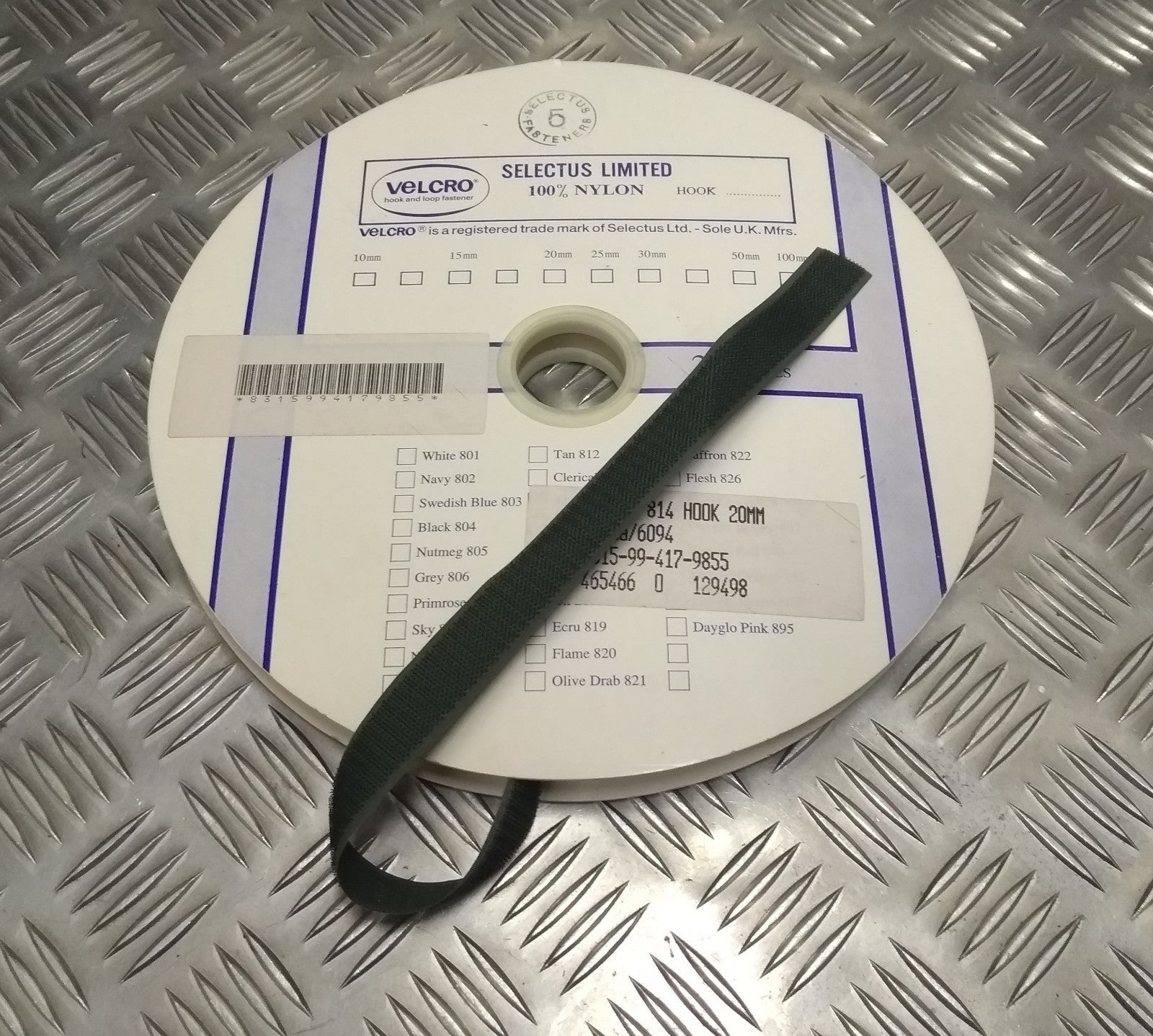 Genuine British Army Issue OD Green Badge Backing Strip "Rip N Grip" Hook Side