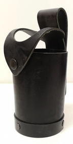 Black Leather Defence Spray Holder Belt Holster Unbranded