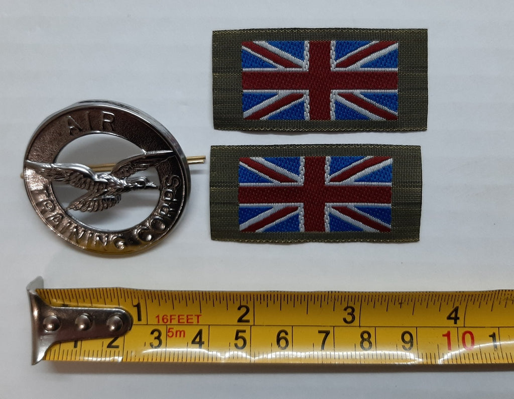 ATC Cap Badge (Air Training Corps) & UK Shoulder / Arm Flags