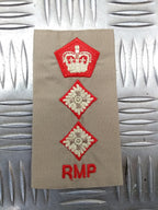 RMP Light Khaki / Cream Red Edged Colonel Rank Slides - NEW