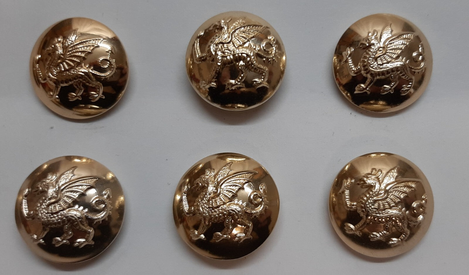 RRW Medium Buttons British Royal Regiment of Wales Insignia 30L No1/2 Dress X8