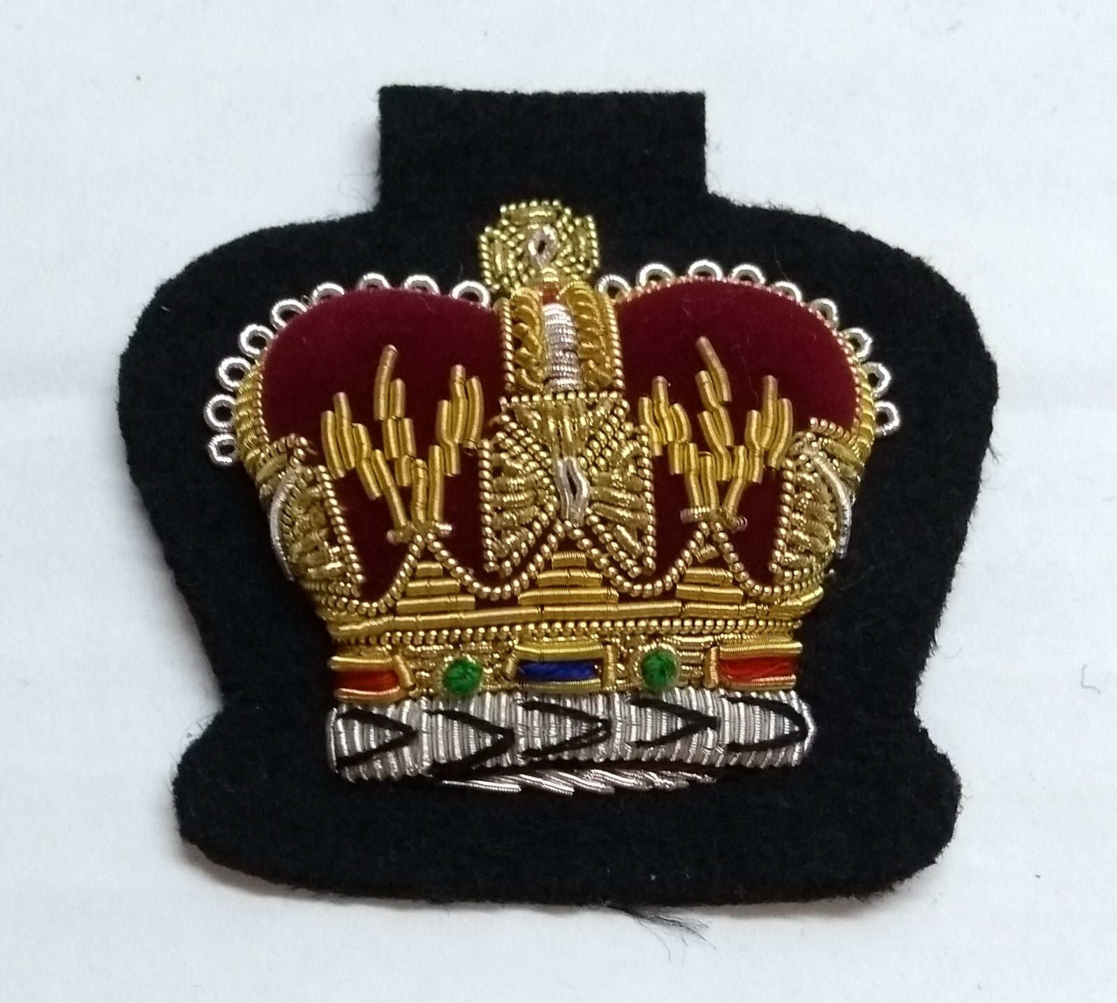 Warrant Officer Crown No1 WO 2 Black British Army Hand Embroidered Arm Patch
