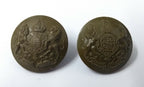 Genuine Vintage British Army Kings Crown General Service Coat of Arms Buttons x2