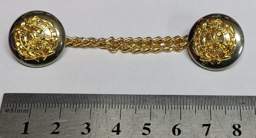 The Welch Regiment Raised Mess Dress Buttons with Chain 15.3mm 24L