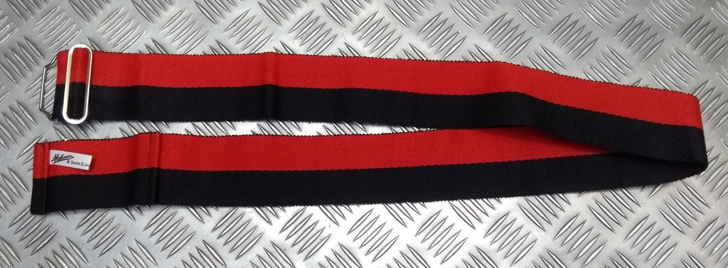 Two Tone Stable Belt Red & Black 62mm With Chrome Plate Buckle No 44"