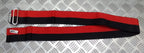 Two Tone Stable Belt Red & Black 62mm With Chrome Plate Buckle No 44"