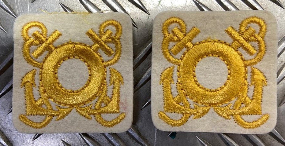 Genuine Navy Naval Embroidered Cross Anchors And Lifebuoy Sew On Patches X 2 NEW