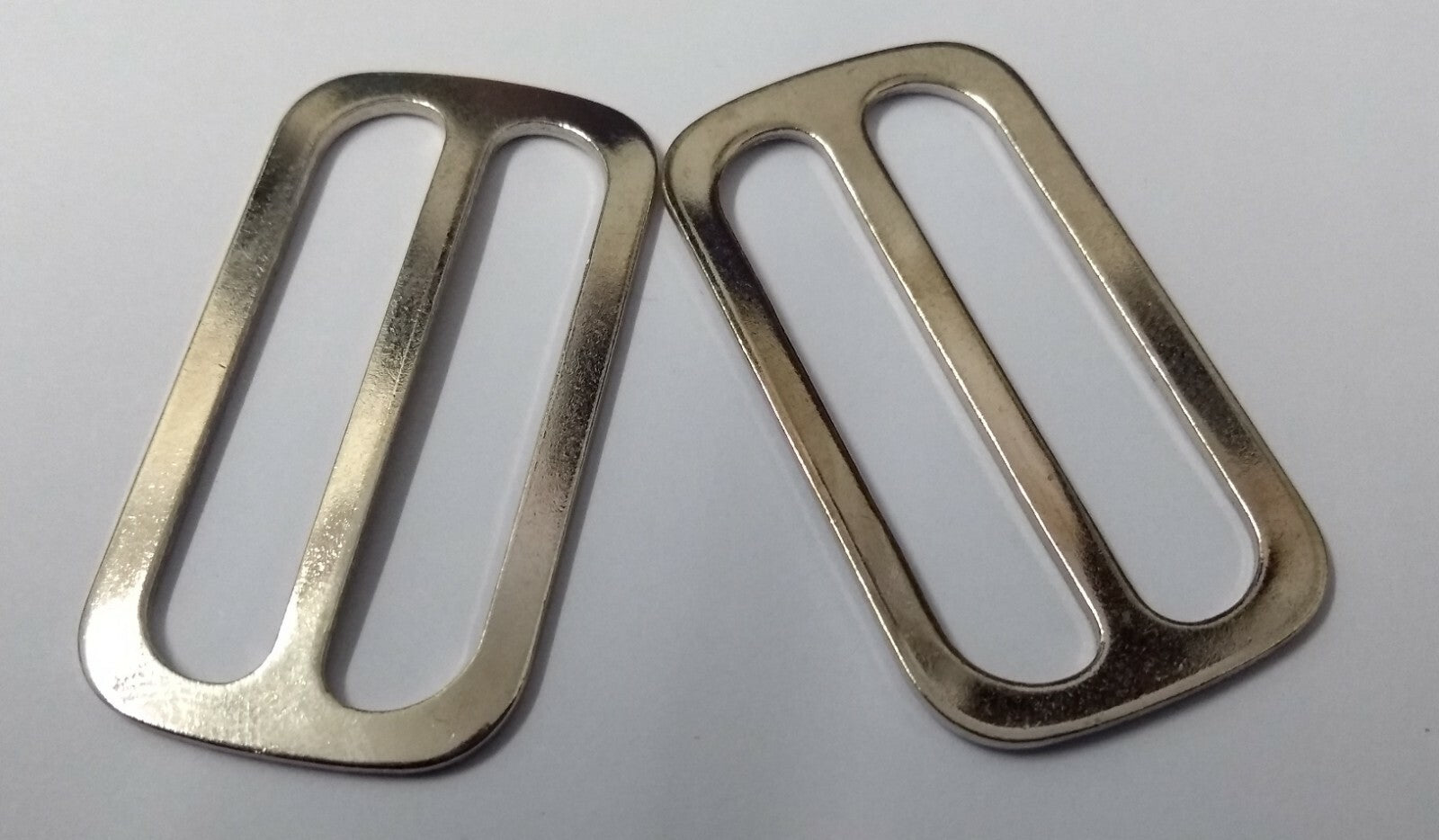 Genuine British Made Chrome Small Belt Strap Slider Adjusters X2 STD128