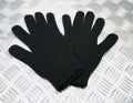 Made In The UK Quality Acrylic Black Gloves With Knitted cuffs - Brand New