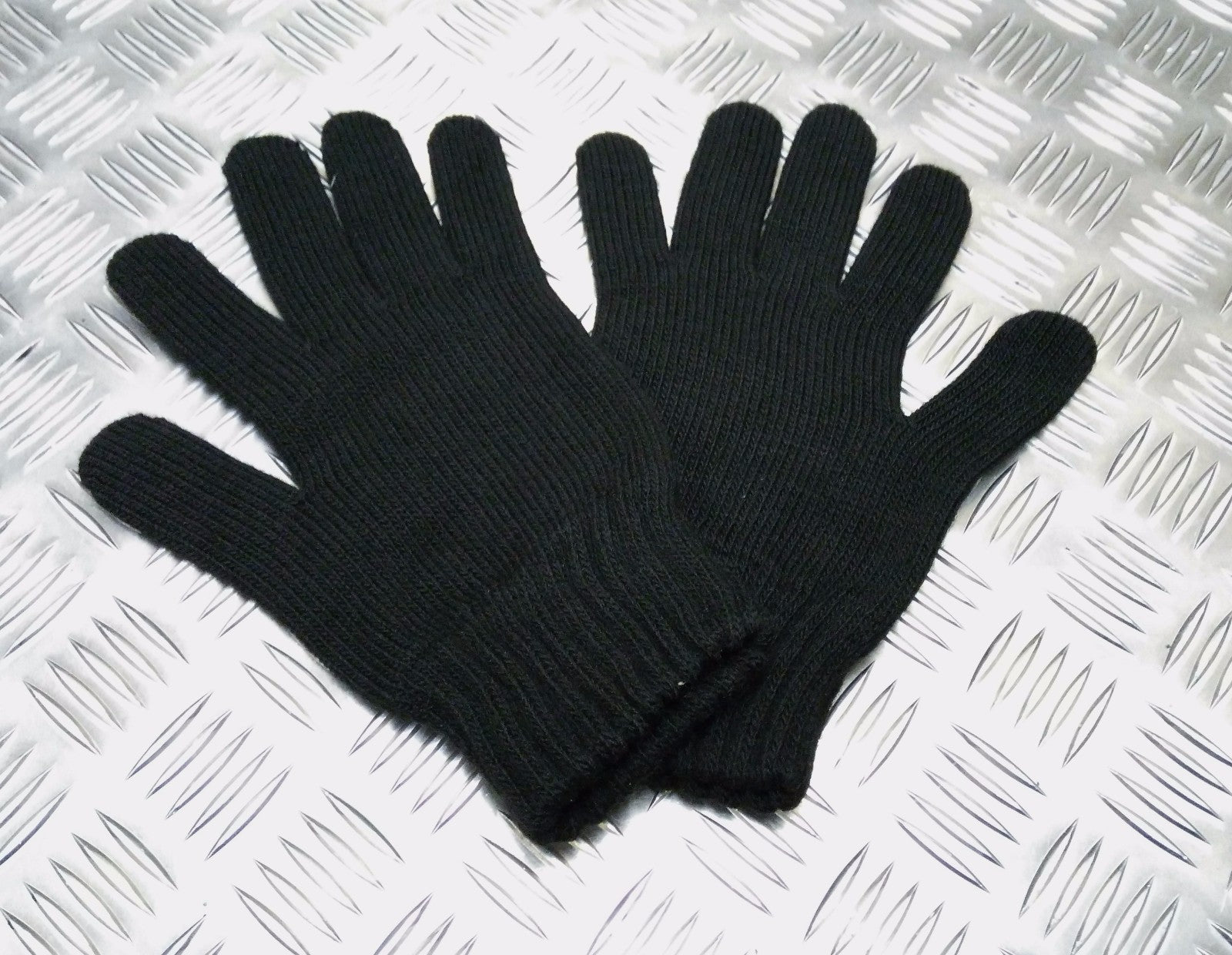 Made In The UK Quality Acrylic Black Gloves With Knitted cuffs - Brand New