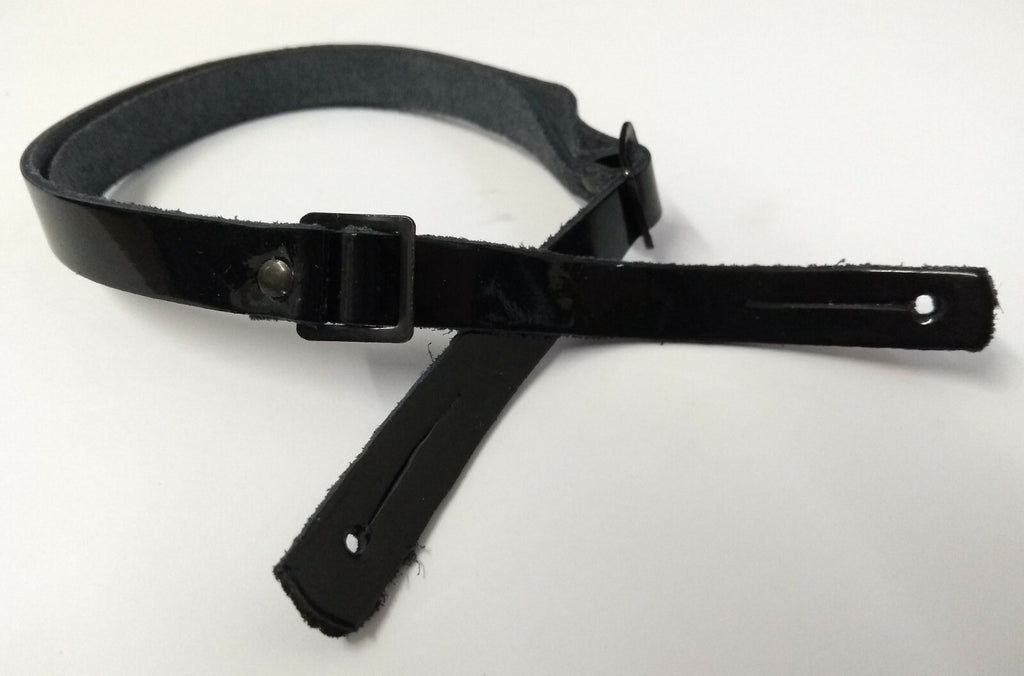Genuine Issue Black Patent Leather Dress Hat 3/8" Chin Strap
