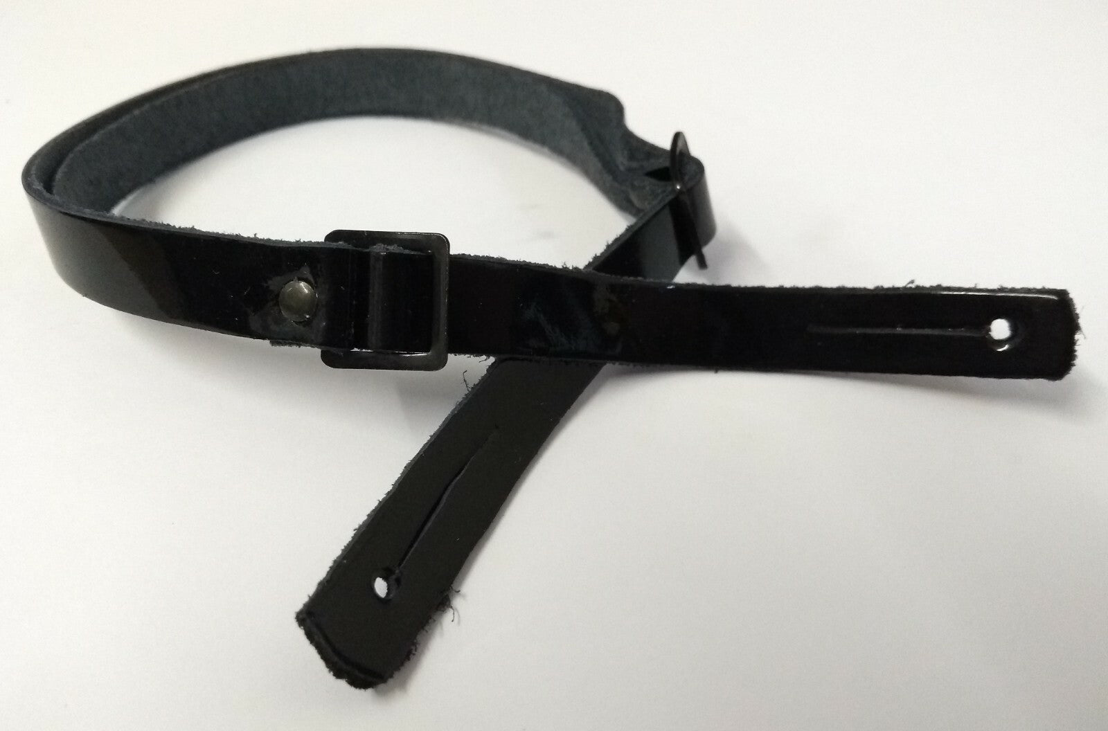 Genuine Issue Black Patent Leather Dress Hat 3/8" Chin Strap