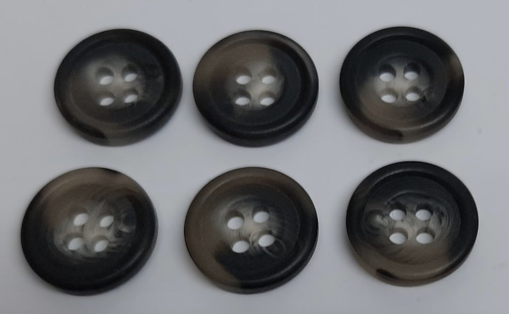 EX Army Buttons Old Stock British Made Mottled Grey 4 Hole Size 23L / 15mm