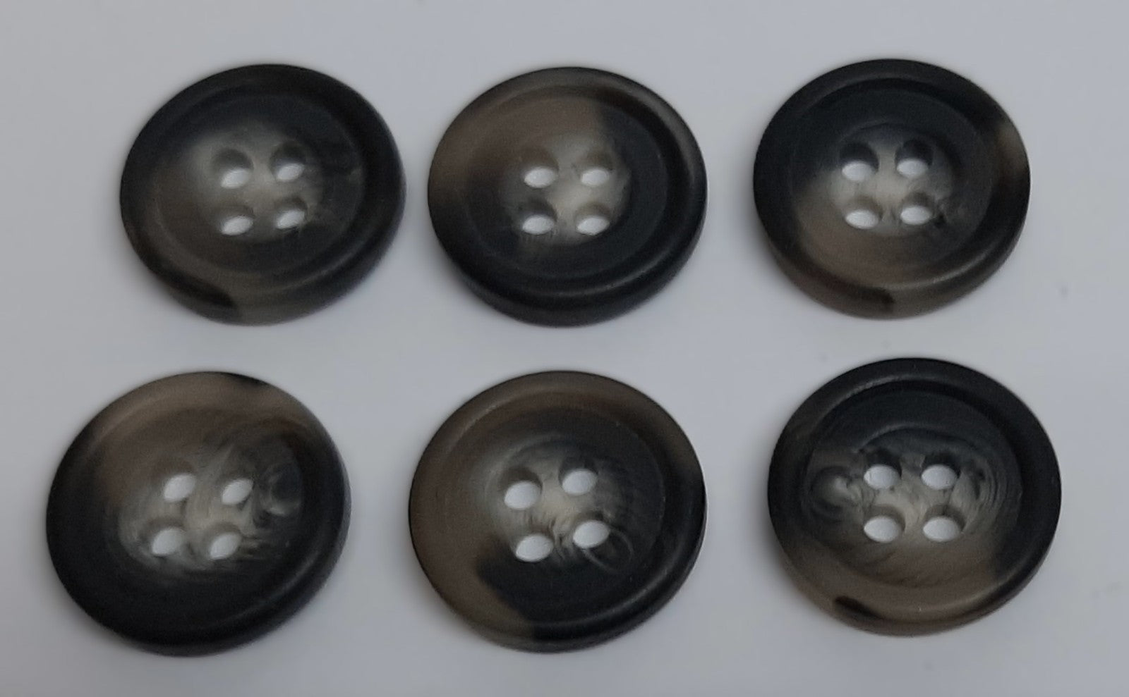 EX Army Buttons Old Stock British Made Mottled Grey 4 Hole Size 23L / 15mm