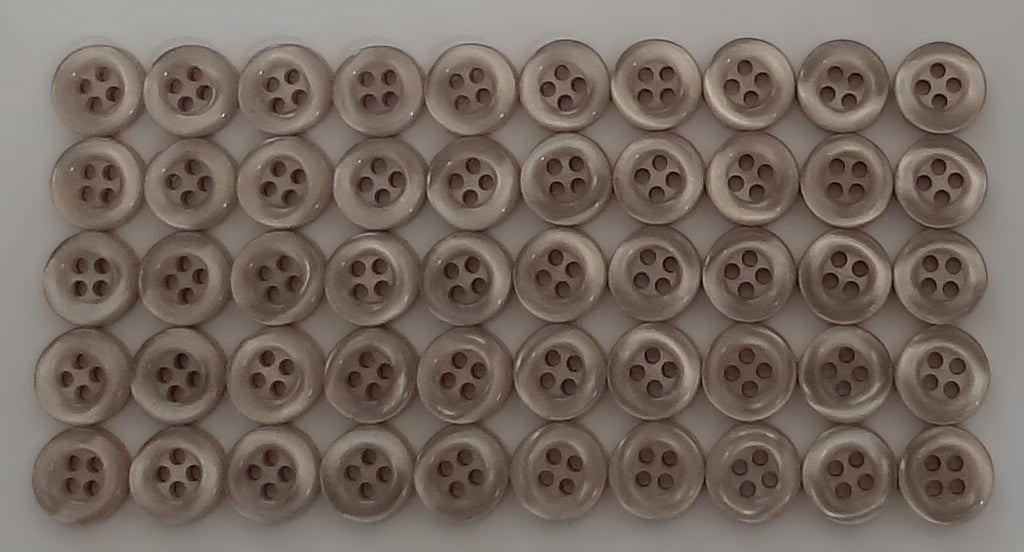 50 Vintage Buttons 4 Hole Shirt / Shank Anchors Pearlesque Grey 8.9mm old Stock