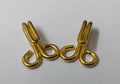 Aiguillette Pipe Cord Chain Snipe Hooks 1 Pair Brass / Gold Coloured STD82