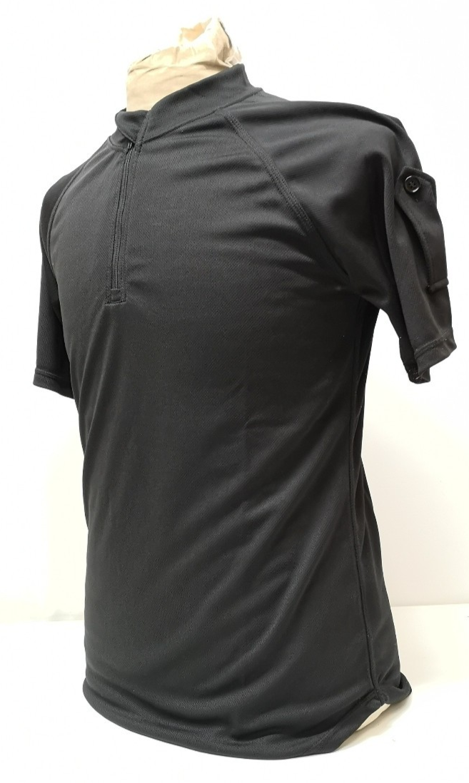 Black Self Wicking Activewear Top Short Sleeve