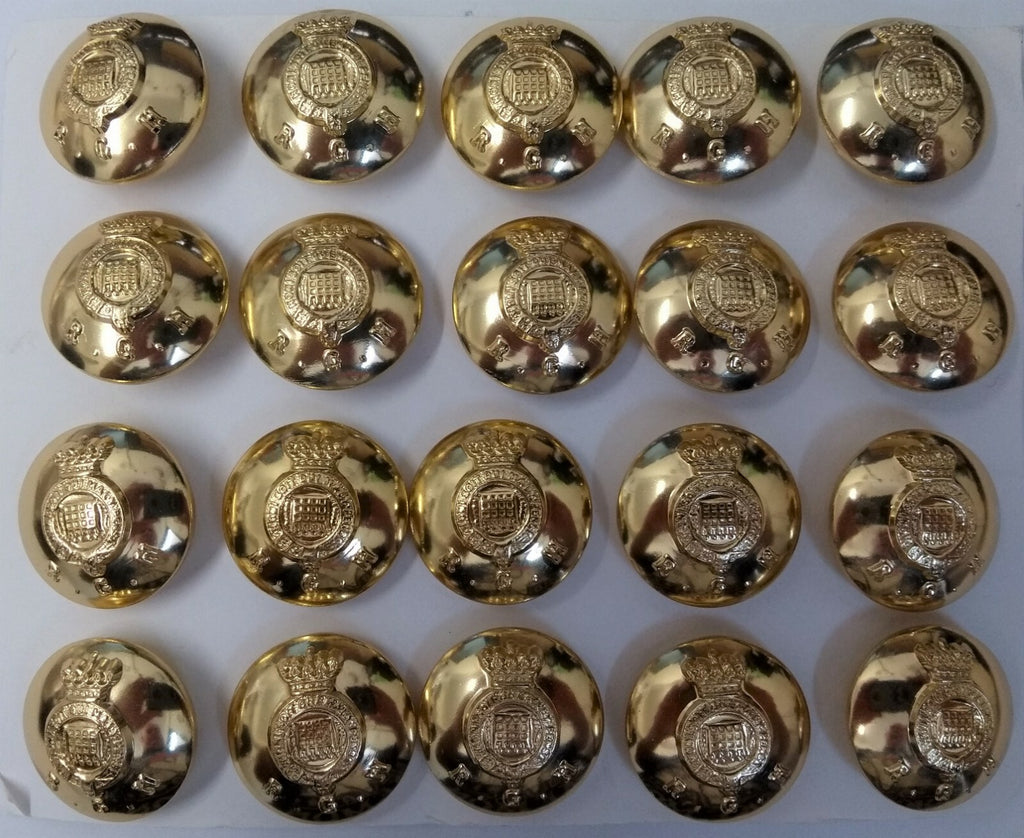 Genuine British Army The Royal Gloucestershire Hussars Dress Buttons 38L x20