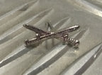 Genuine Polish Issue Small Crossed Swords Insignia Badges 1 Pair NEW SV