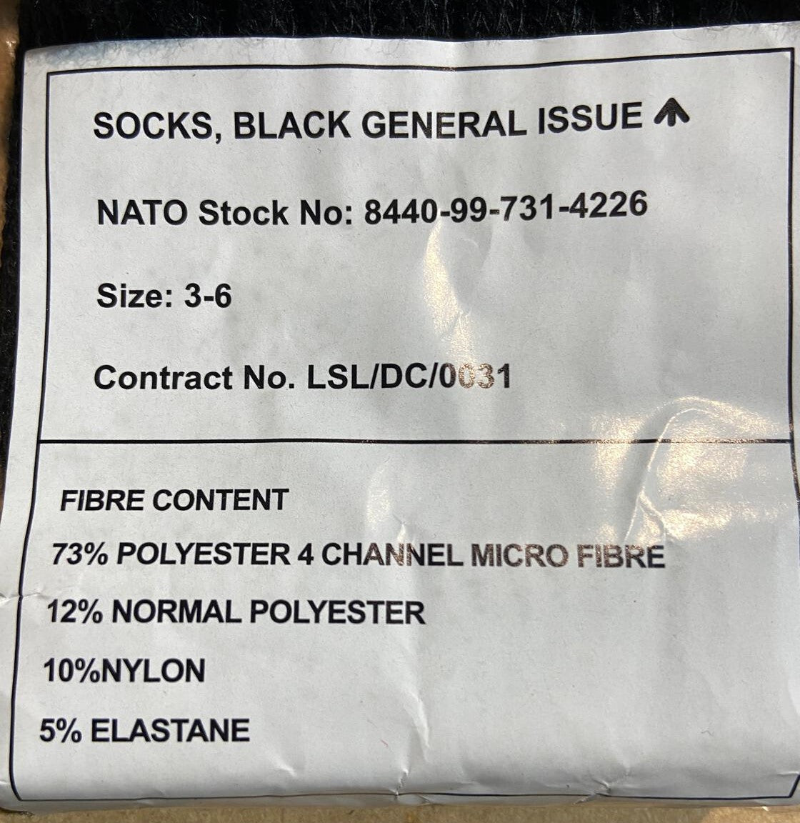 British Army Issue Thick Black General Combat Socks Poly Nylon - NEW