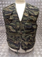 Fishing Hunters Photographers Multi Pocket Vest Tiger Camo - NEW