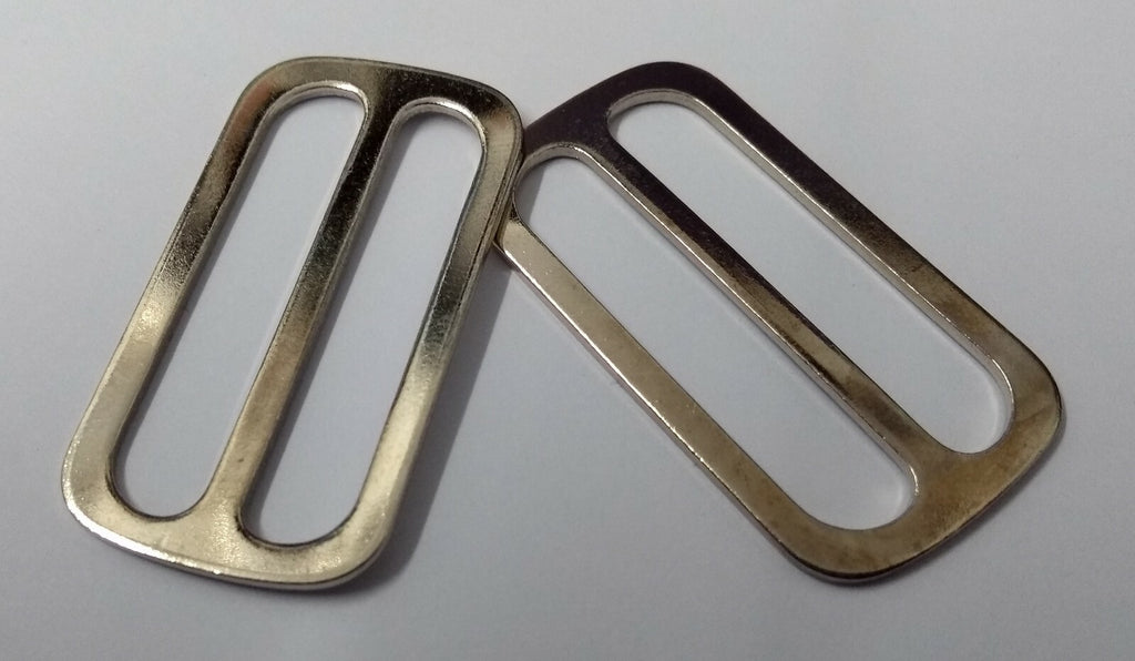 Genuine British Made Chrome Small Belt Strap Slider Adjusters X2 STD128